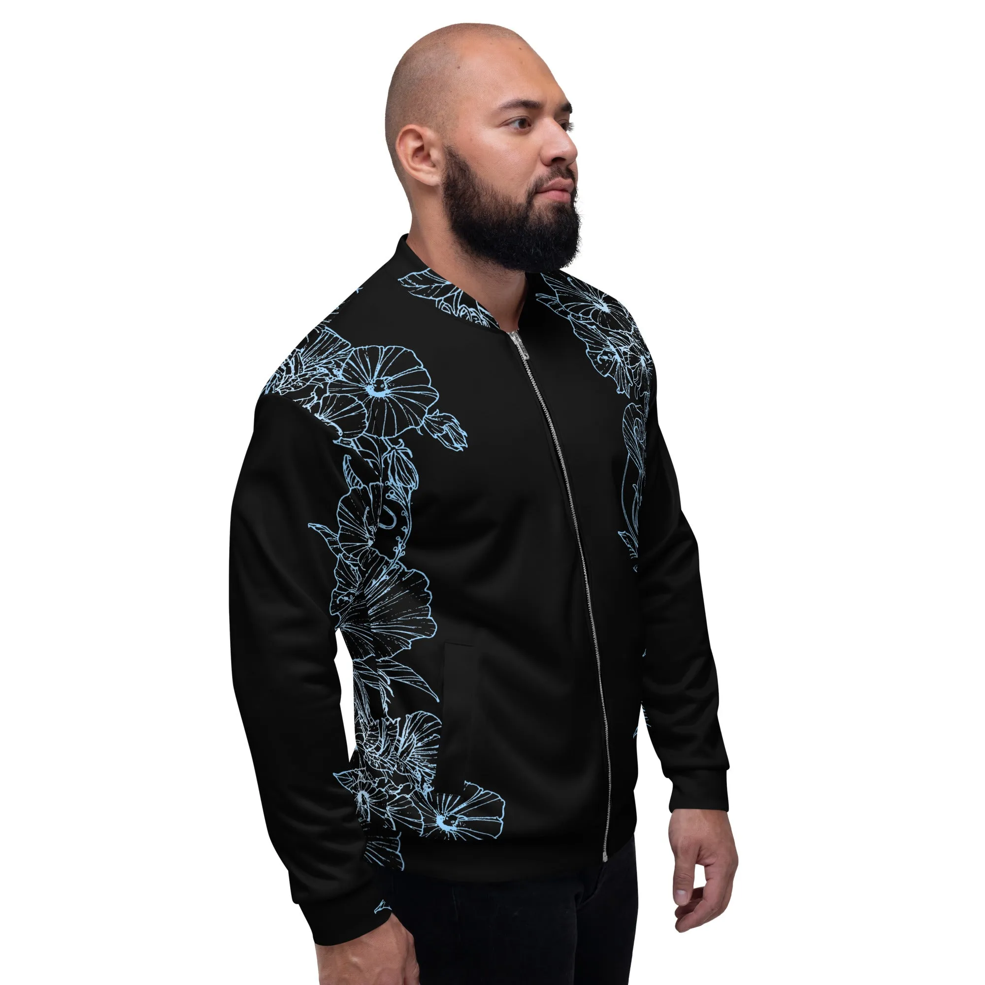 Blue Hibiscus Unisex Bomber Jacket