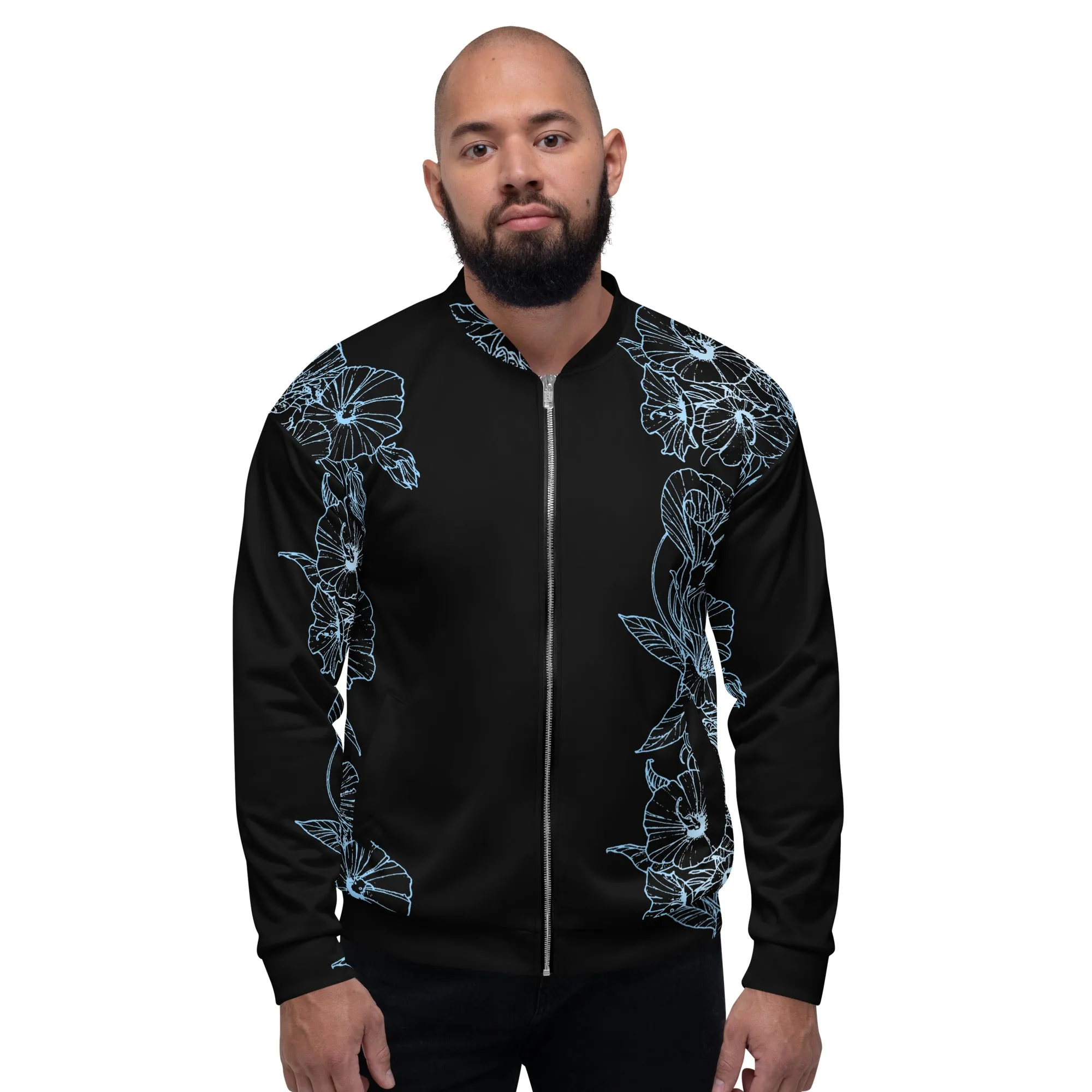 Blue Hibiscus Unisex Bomber Jacket