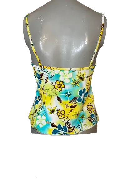 Blue Island Yellow Tropical Tankini