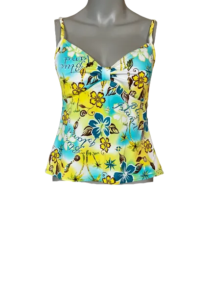 Blue Island Yellow Tropical Tankini