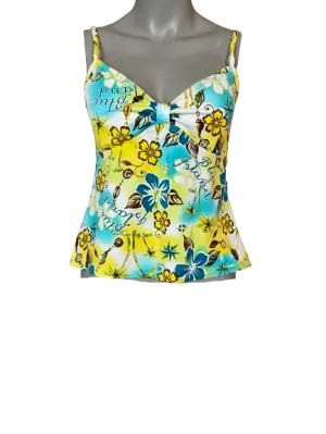 Blue Island Yellow Tropical Tankini