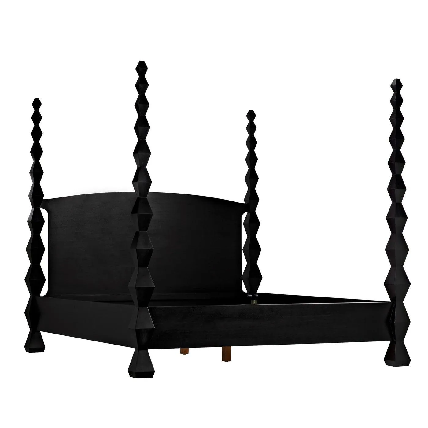 Brancusi Bed, Eastern King, Hand Rubbed Black