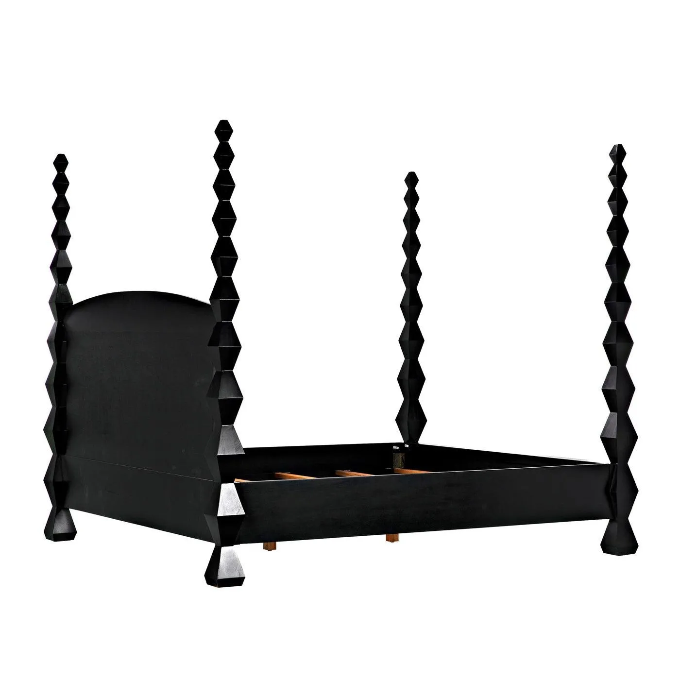 Brancusi Bed, Eastern King, Hand Rubbed Black