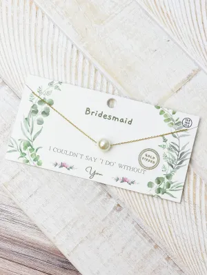 Bridesmaid Pearl Pendant Necklace - Gold