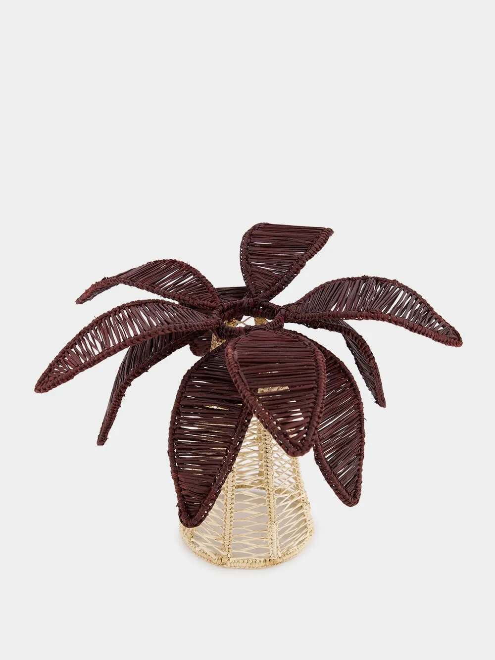Burgundy Palm Tree Iraca Small Candle Holder