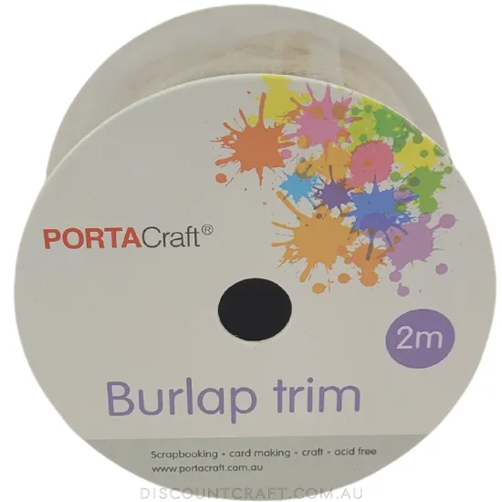 Burlap Trim Rolls 2m - White Trim Design