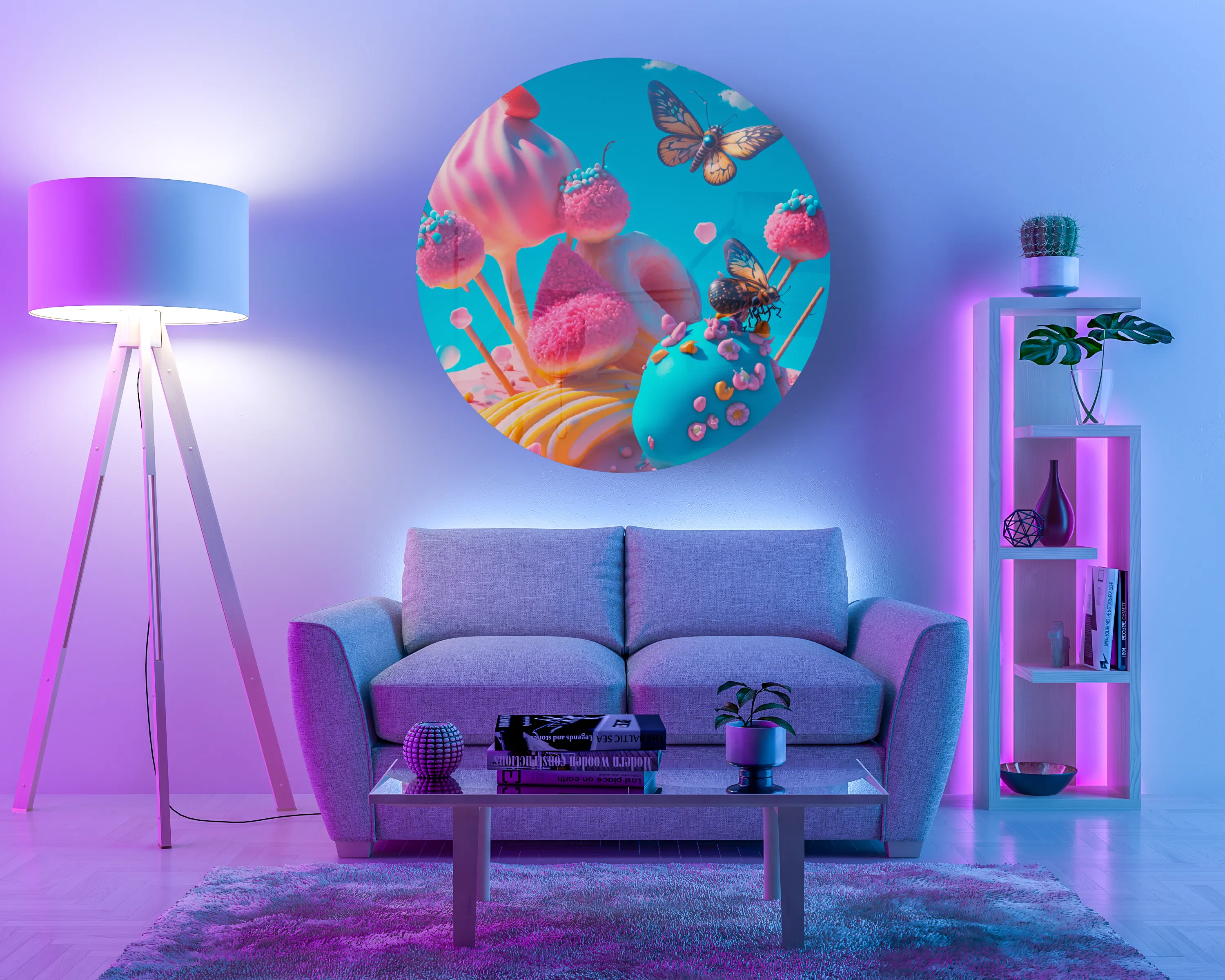 Butterflies in Candyland Immersive Crystal Acrylic Glass