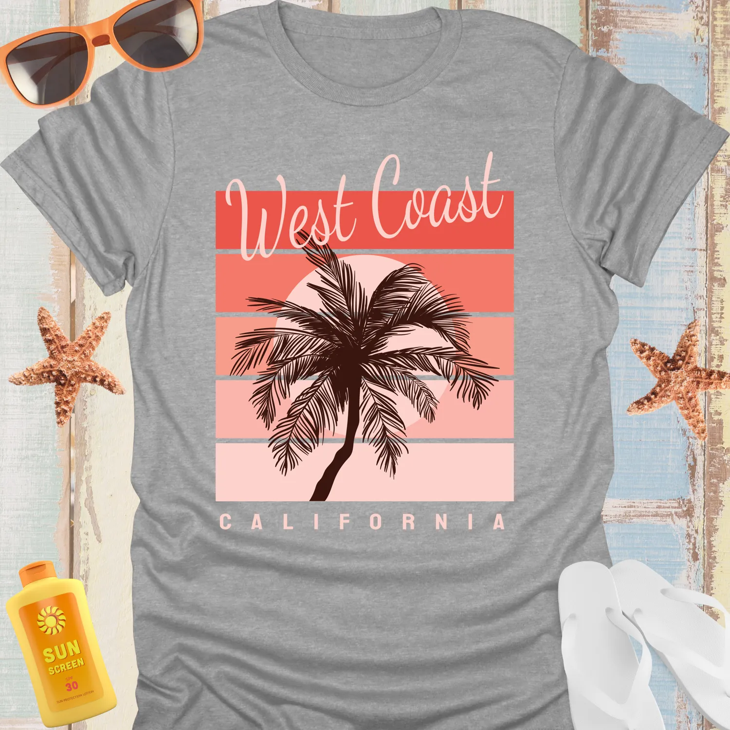 California Dream Sunset Palm Tree Retro T-Shirt