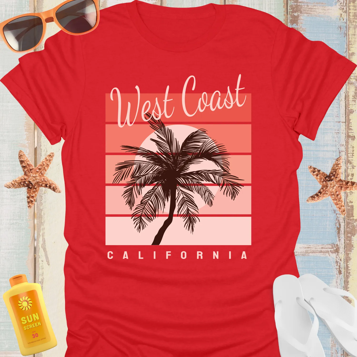 California Dream Sunset Palm Tree Retro T-Shirt