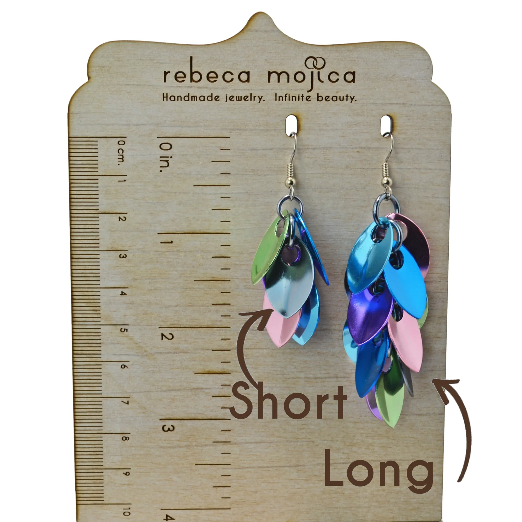 Cascading Leaves Long Earrings - Snow Fairy