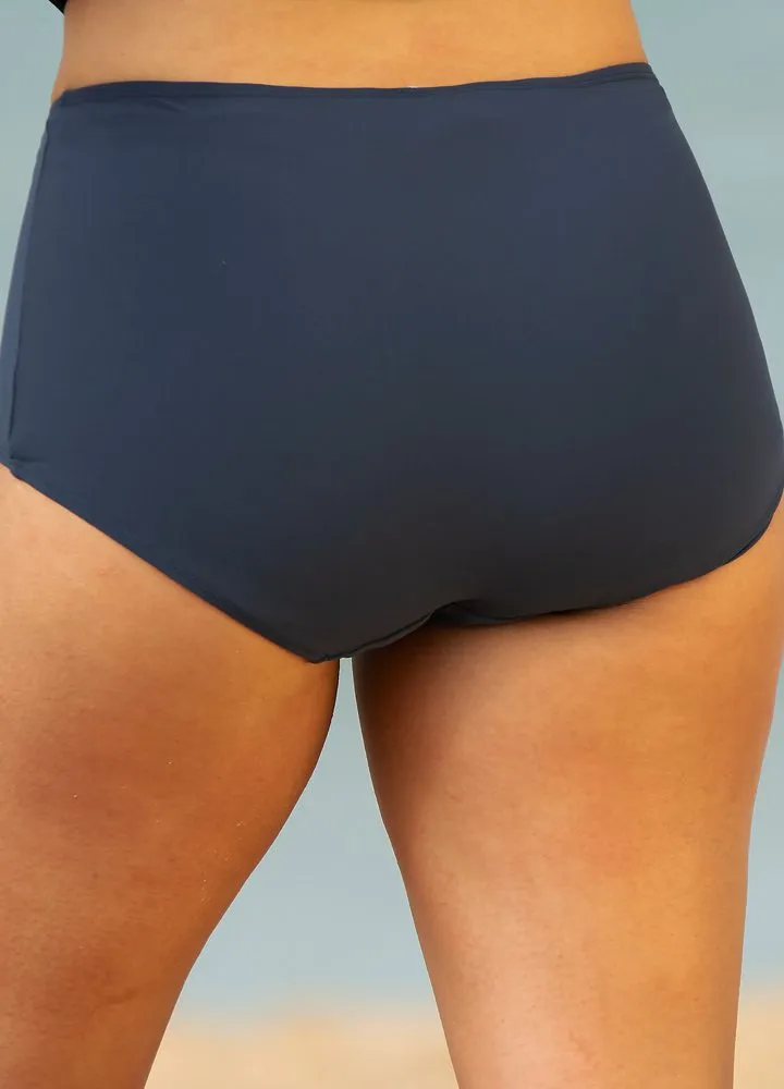 Chlorine Resistant Bikini Bottom Full Brief - Navy