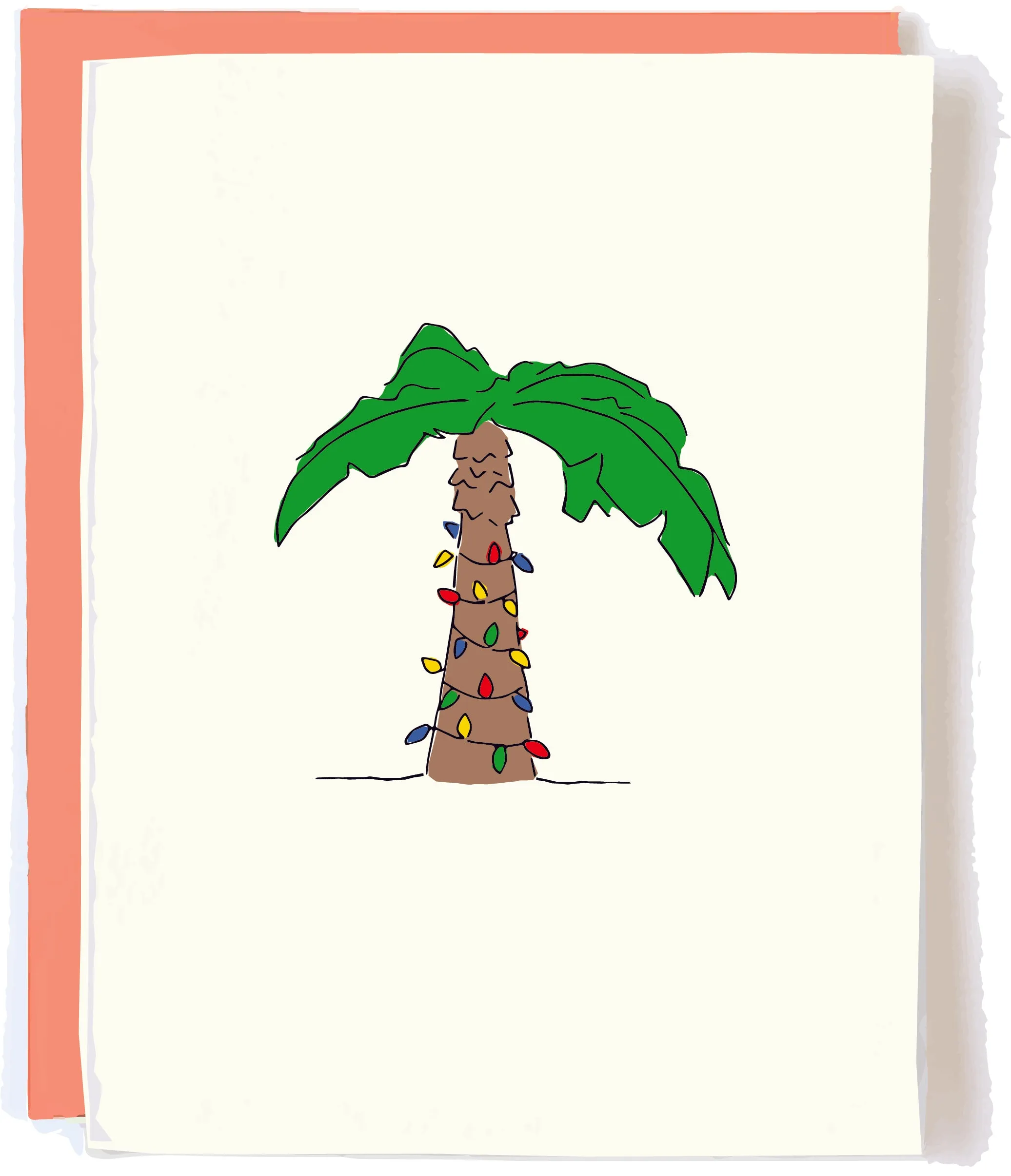 Christmas Palm Tree Greeting Card and Box Set – Festive Holiday Cards with Tropical Design – Happy Holidays