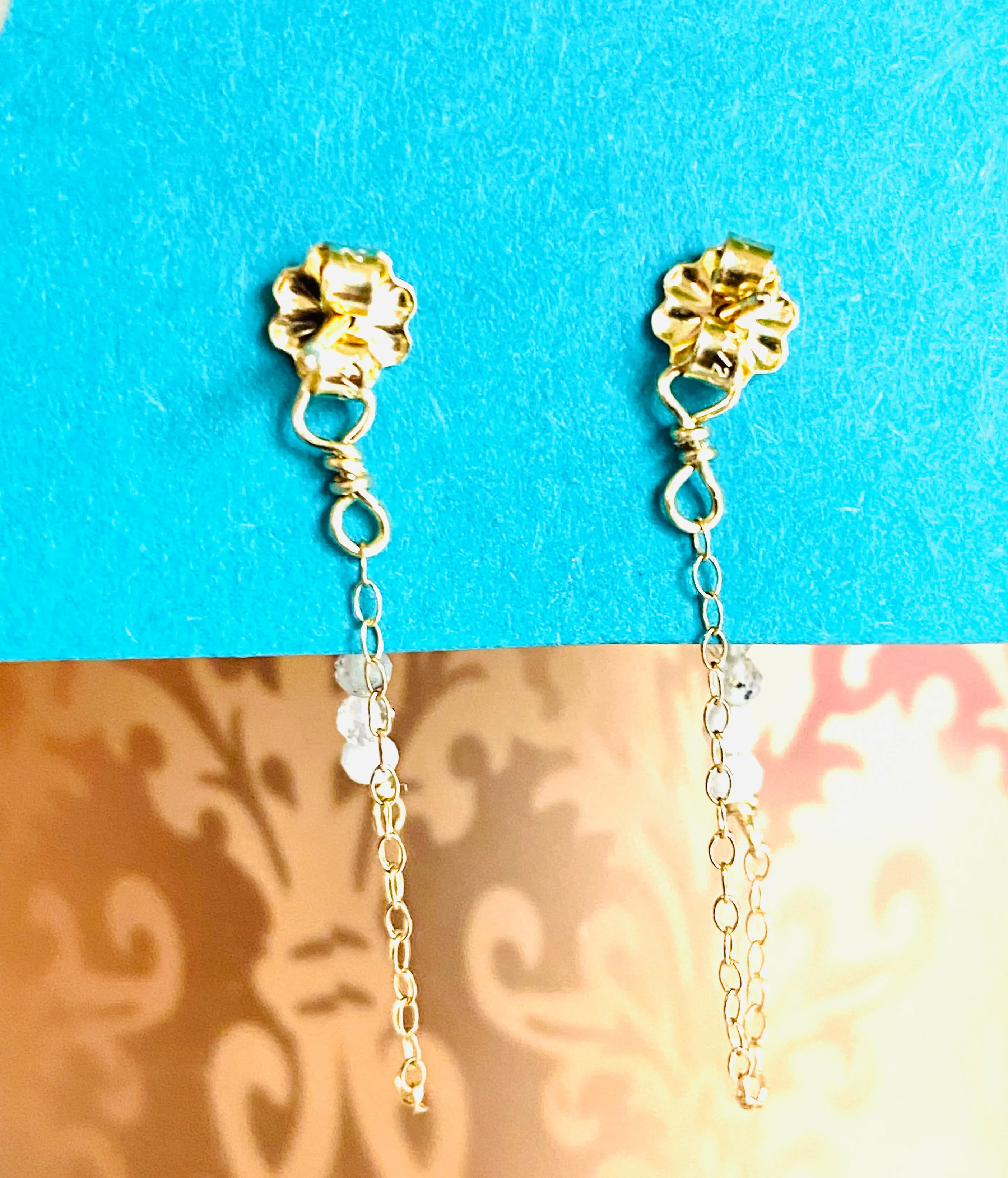 Circle Chain Loop Earrings-moonstone Gemstone