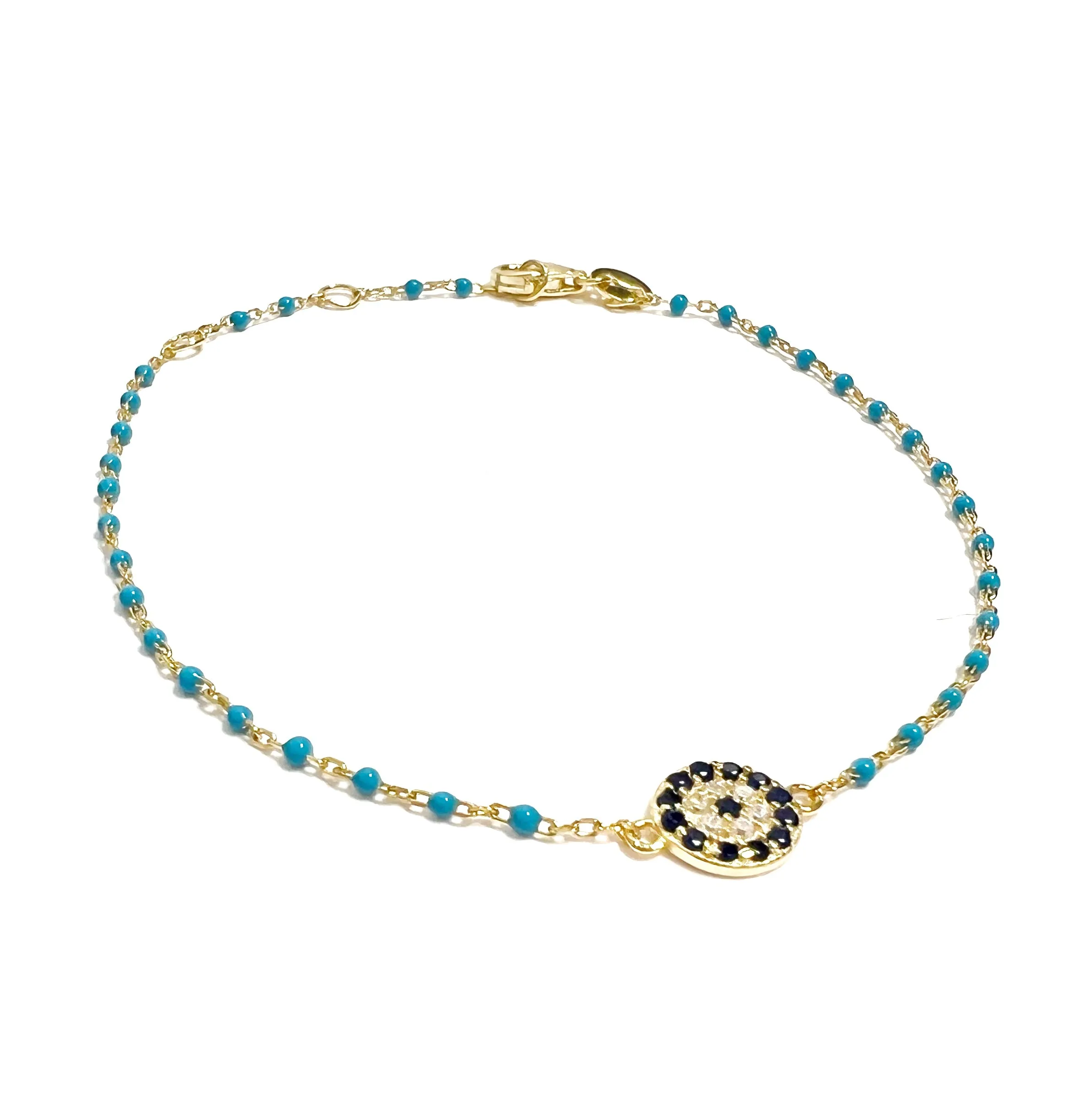 Color Mini Beads Round Eye Bracelet