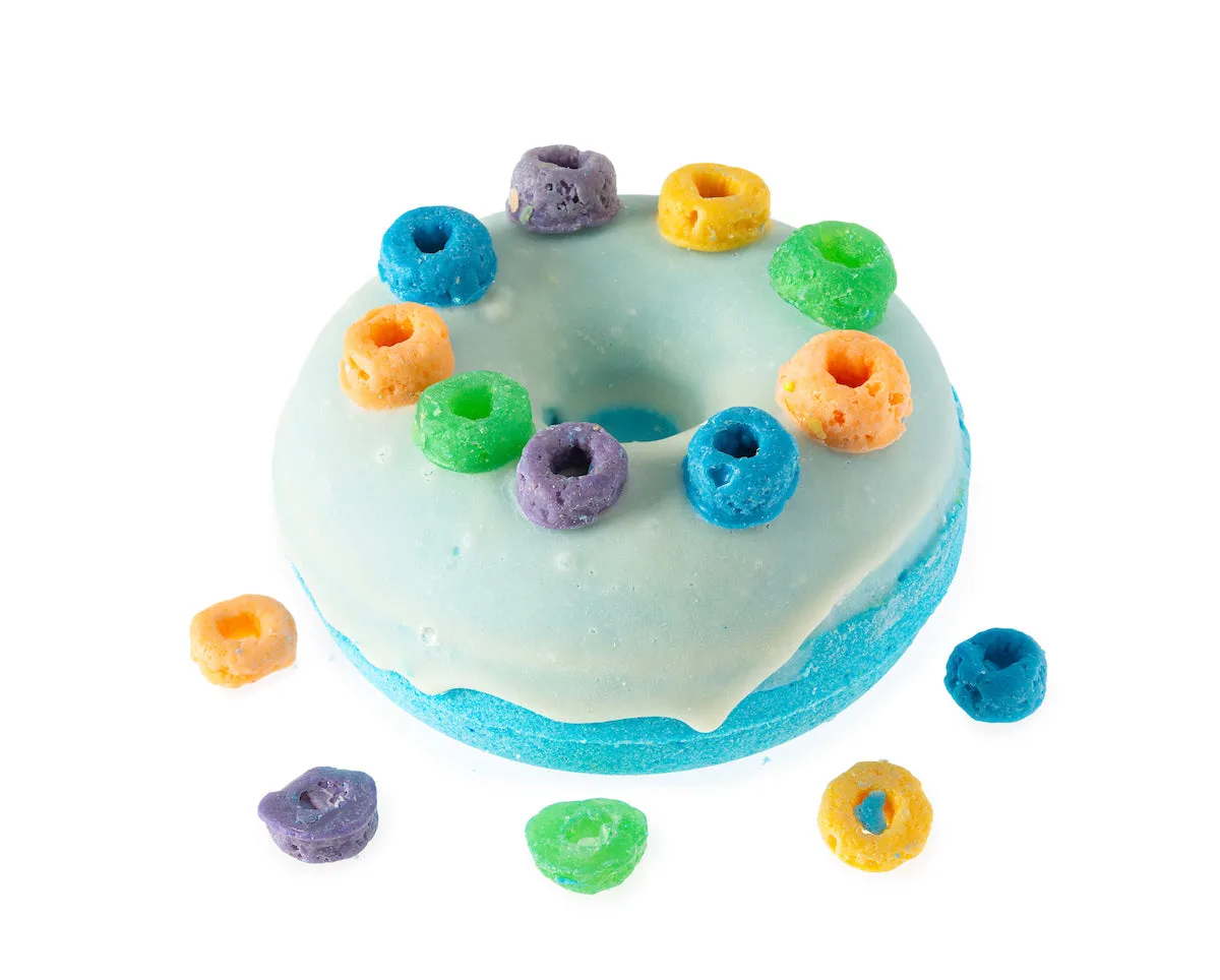Colorful Fruit Loops Donut Bath Bomb Foaming Bath Soak
