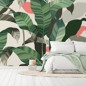 Colorful Tropical Leaves Wallpaper Mural