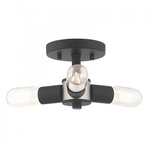 COPENHAGEN 3 LIGHT CEILING MOUNT, BLACK