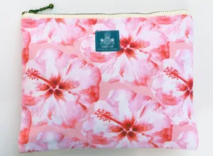 Coral Hibiscus Small Pouch