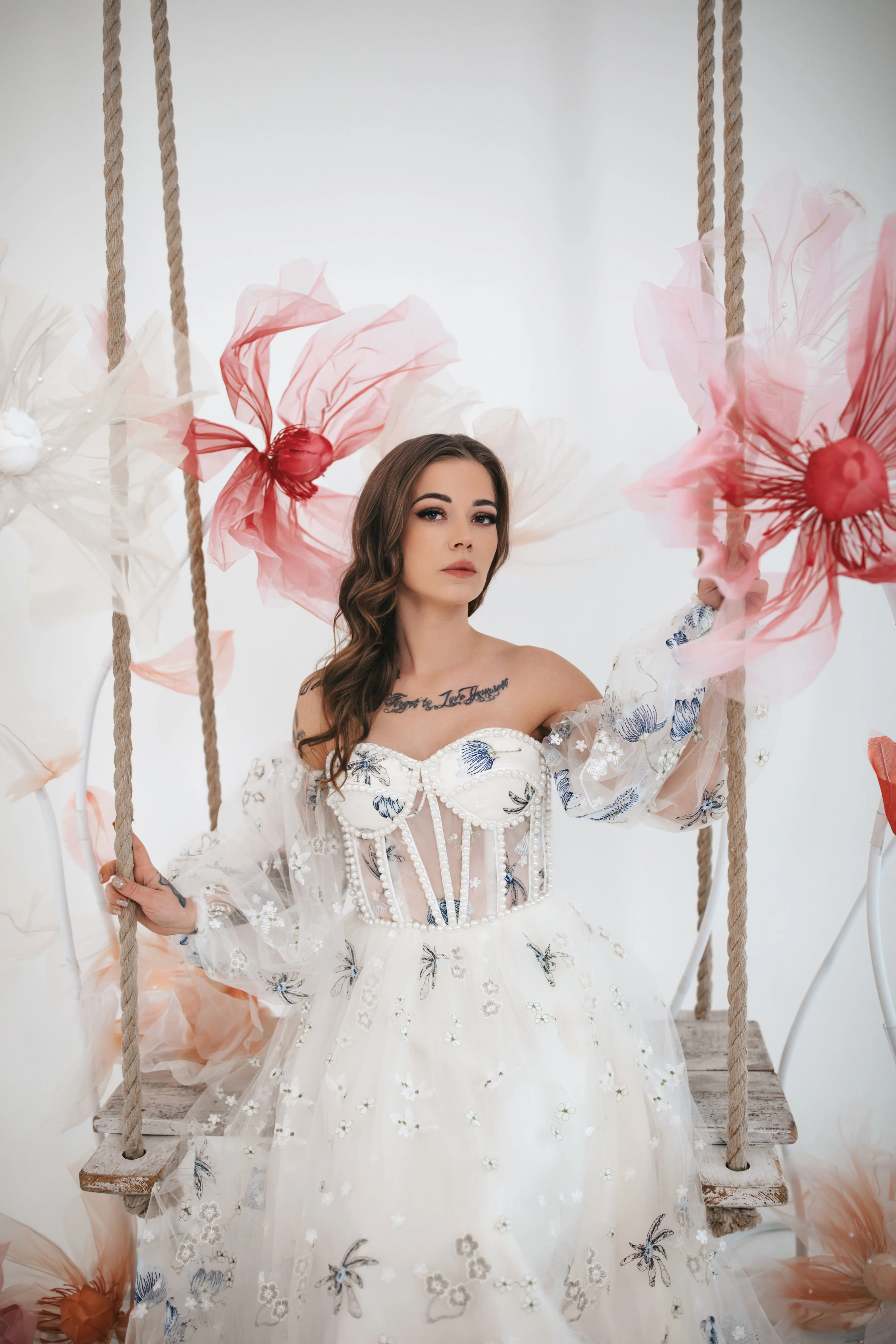 Cornflower Gown With Pearls