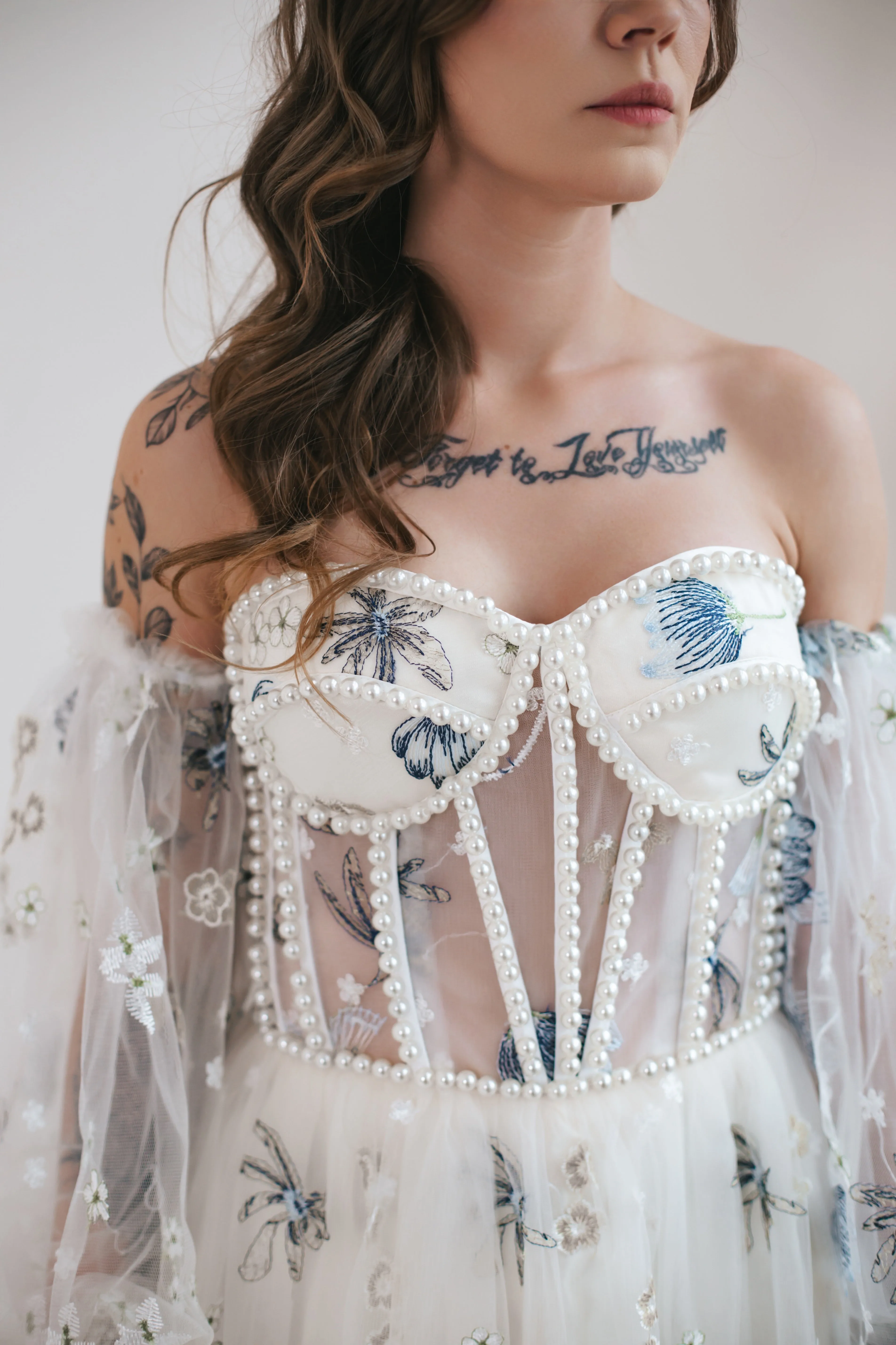 Cornflower Gown With Pearls