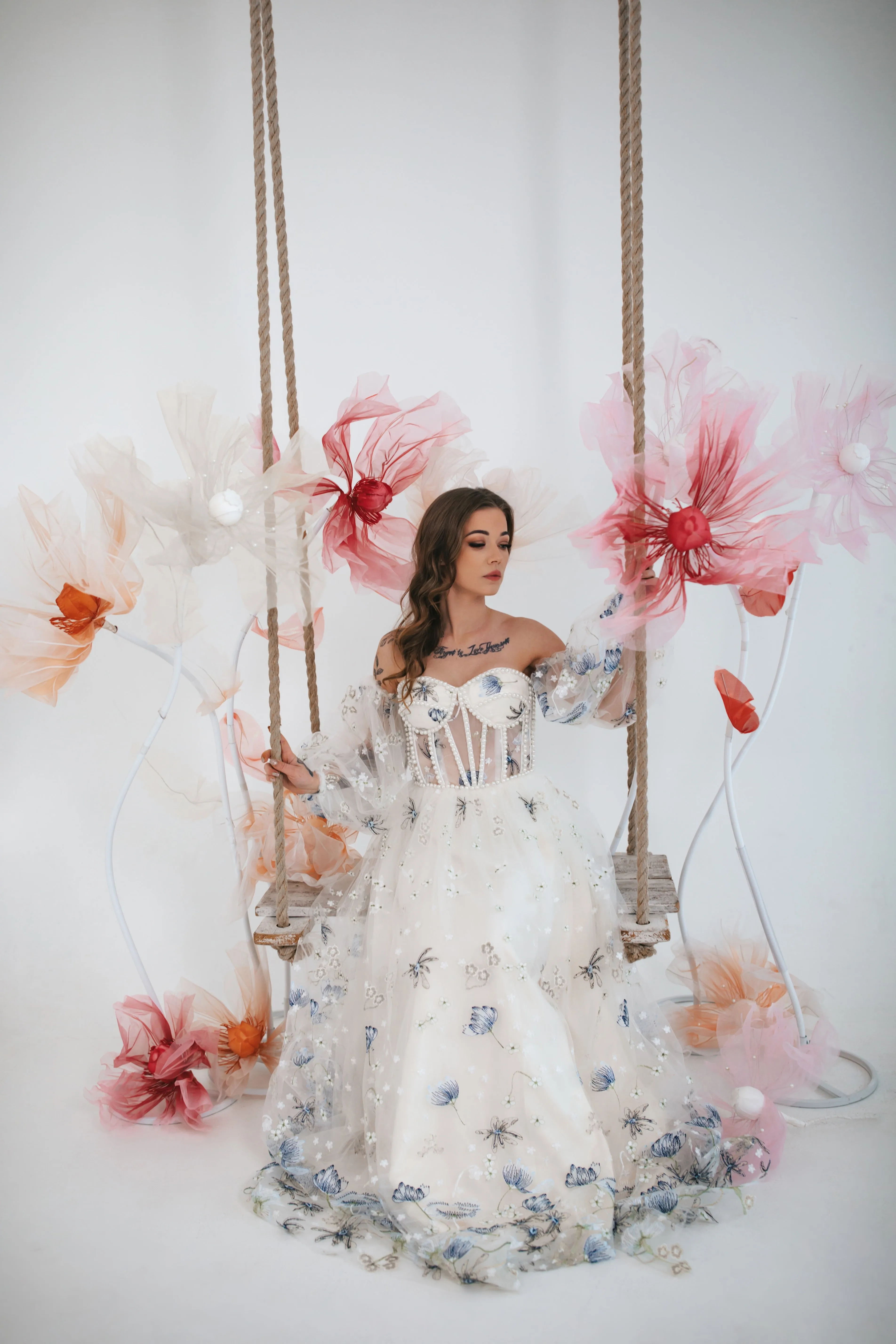Cornflower Gown With Pearls