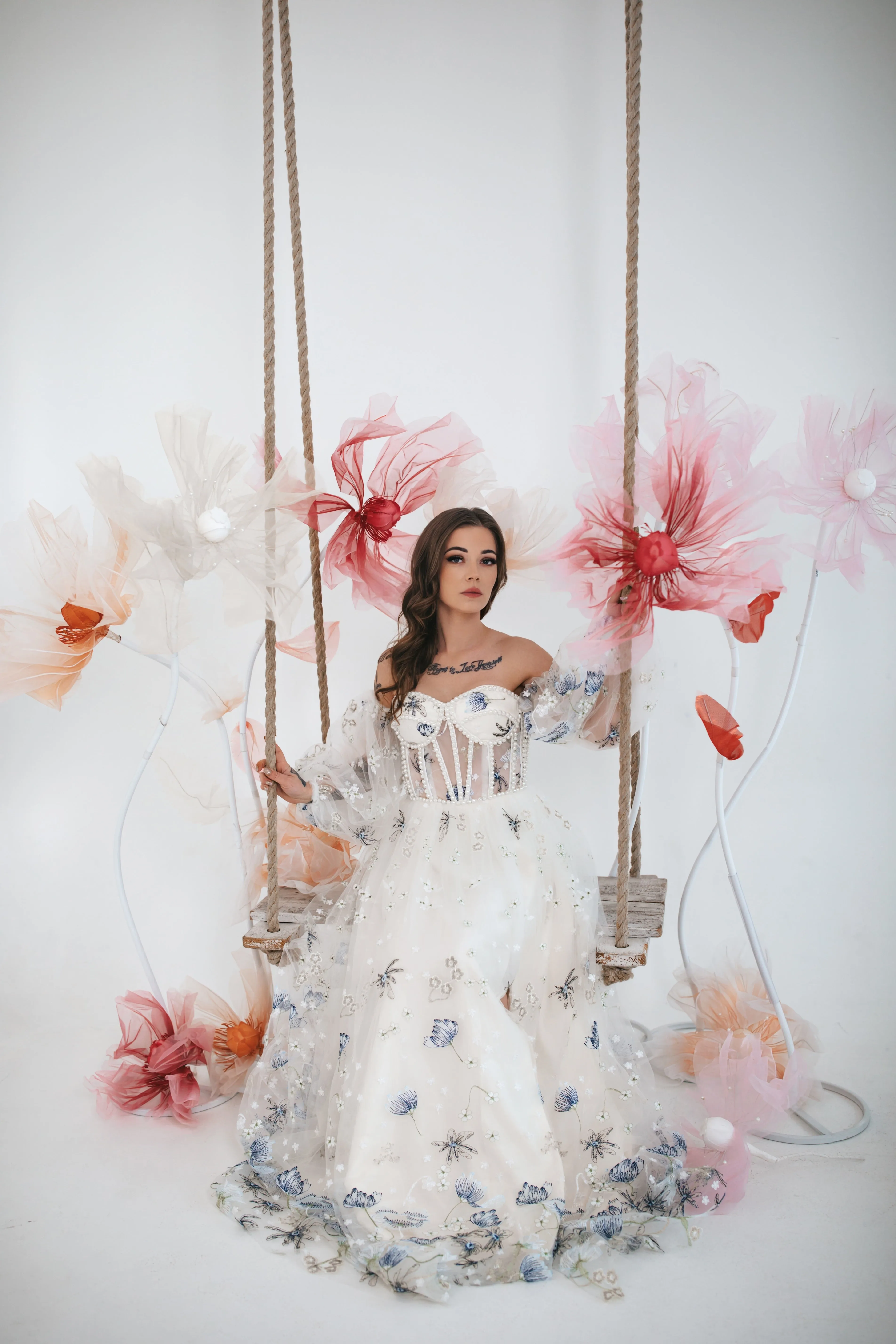 Cornflower Gown With Pearls