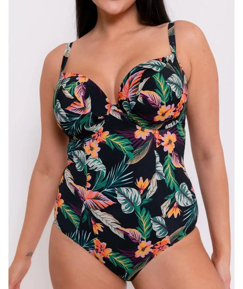Curvy Kate Cuba Libre Padded Plunge Swimsuit - Print Mix