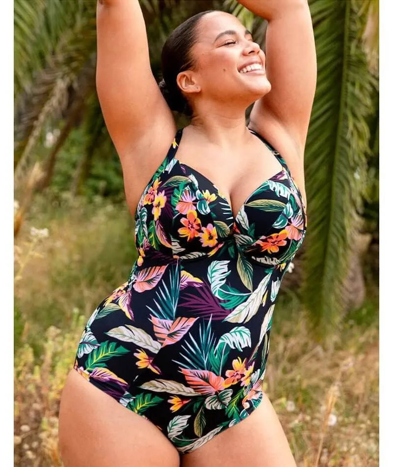 Curvy Kate Cuba Libre Padded Plunge Swimsuit - Print Mix