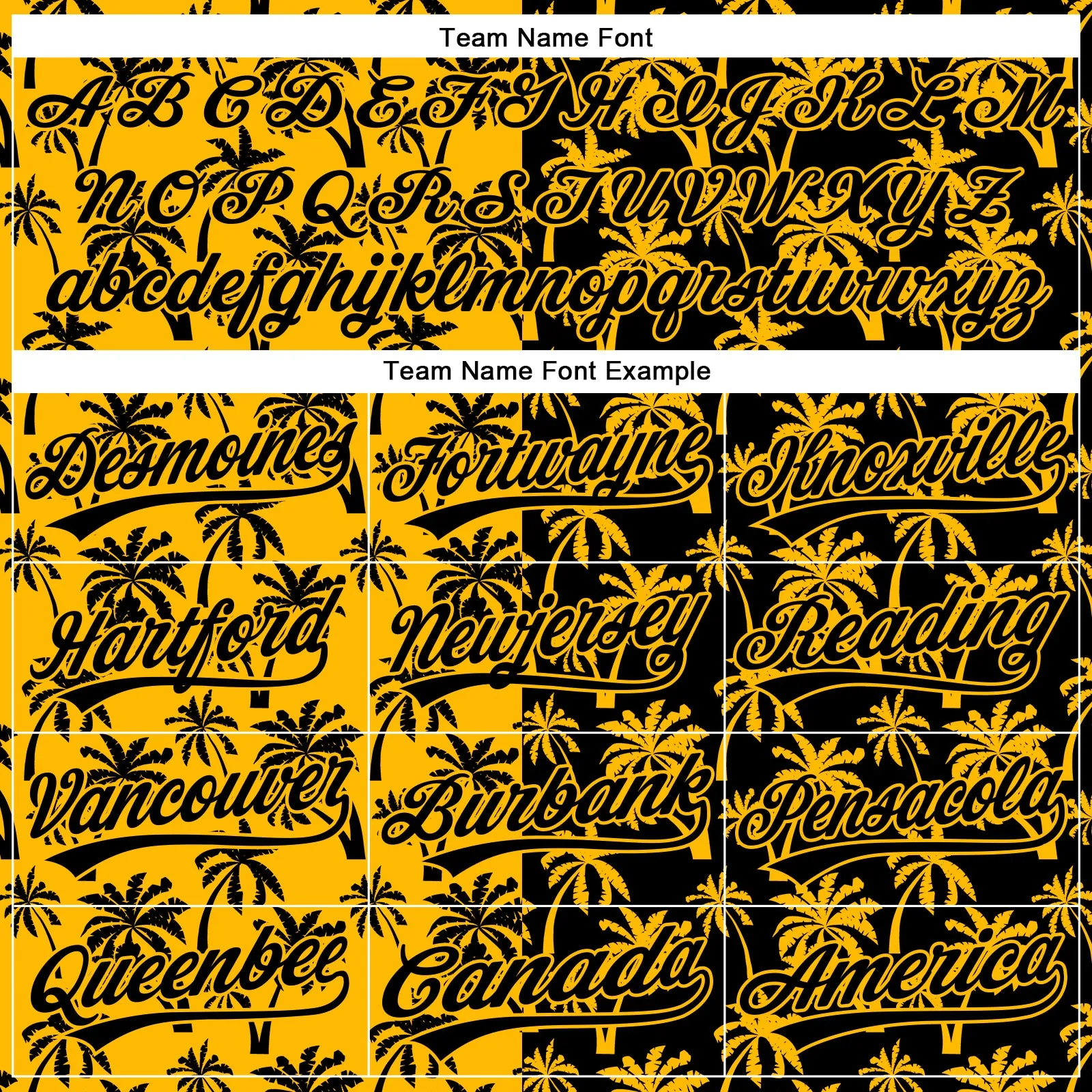 Custom Gold Black 3D Pattern Design Tropical Hawaii Palm Trees Authentic Baseball Jersey