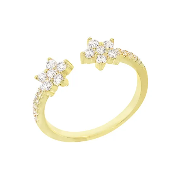 CZ Flower Adjustable Ring