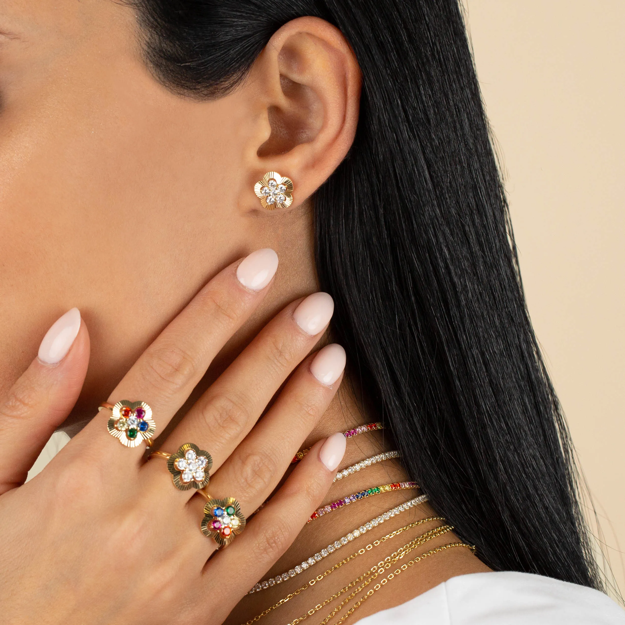 CZ Illusion Flower Ring