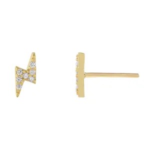 CZ Mini Lightning Bolt Stud Earring