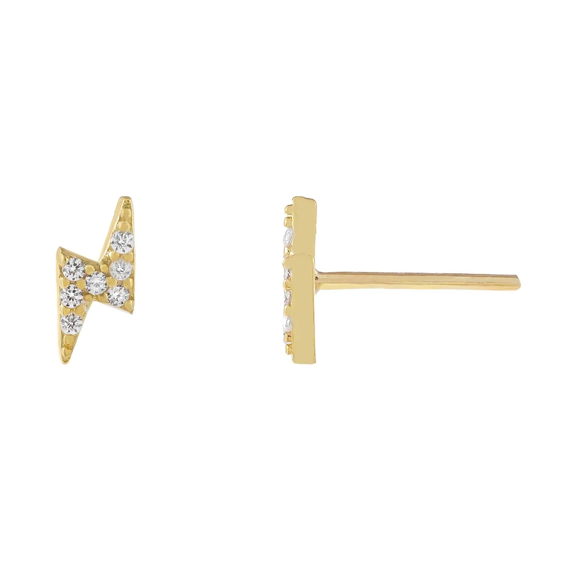 CZ Mini Lightning Bolt Stud Earring