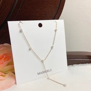 Dainty Bridal Freshwater Cultured Pearl Y Necklace
