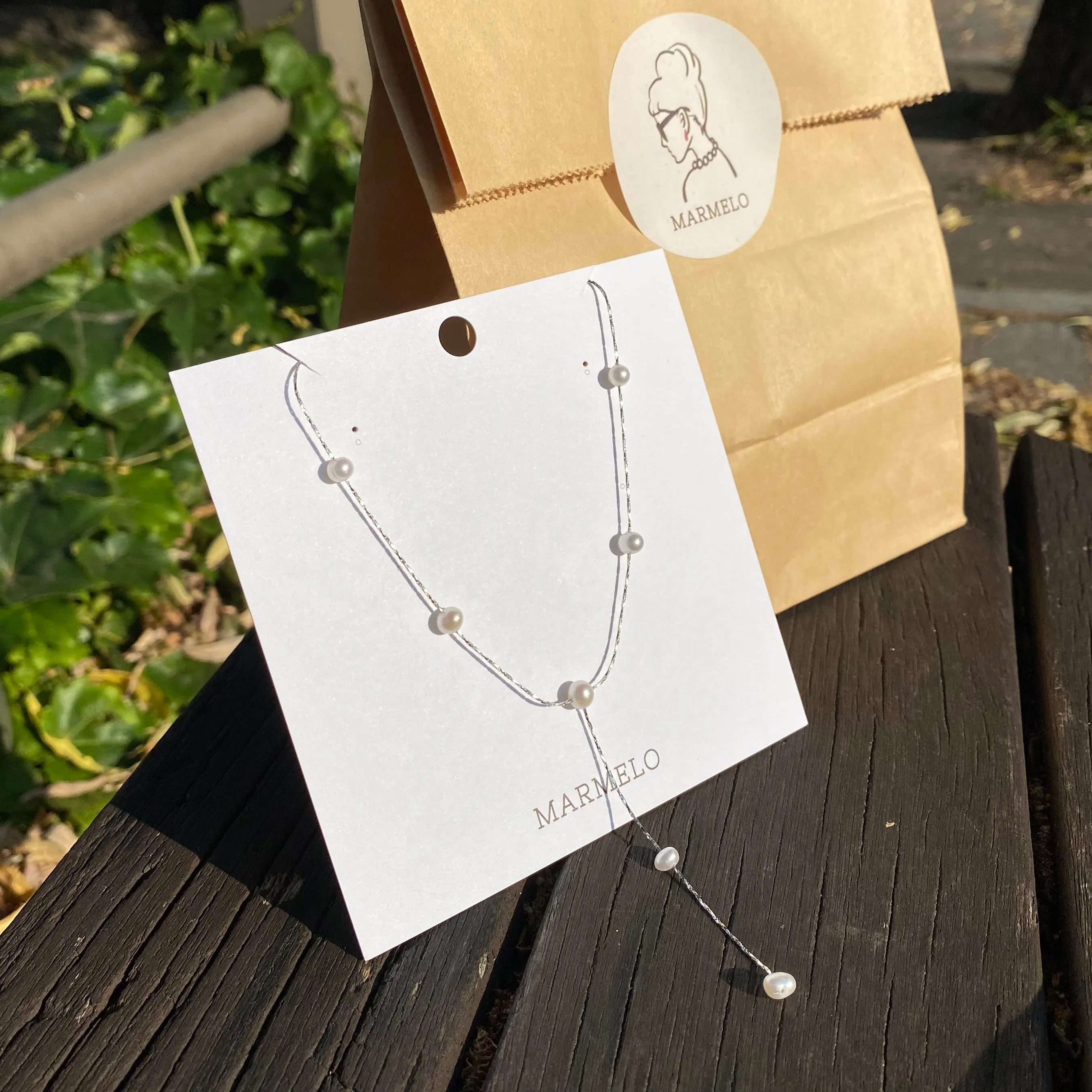 Dainty Bridal Freshwater Cultured Pearl Y Necklace