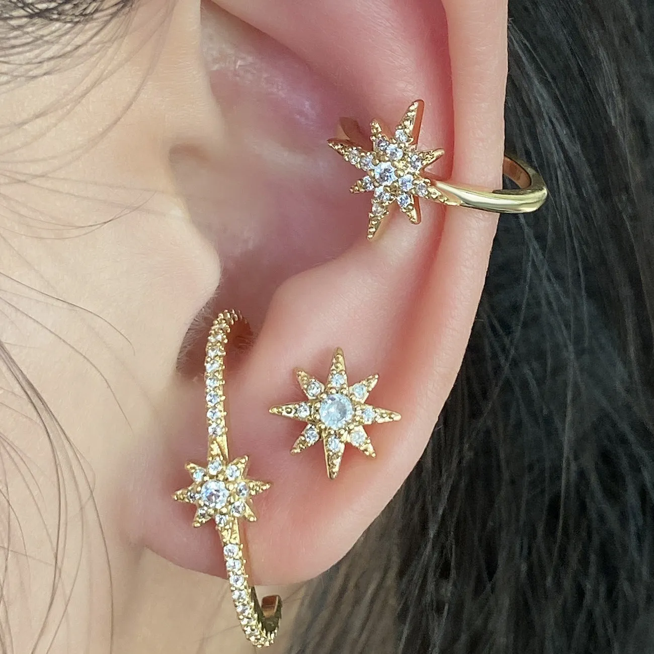 Dainty cuff earrings