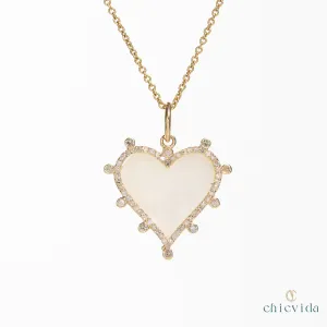 Dainty Heart Mother Of Pearl Pendant