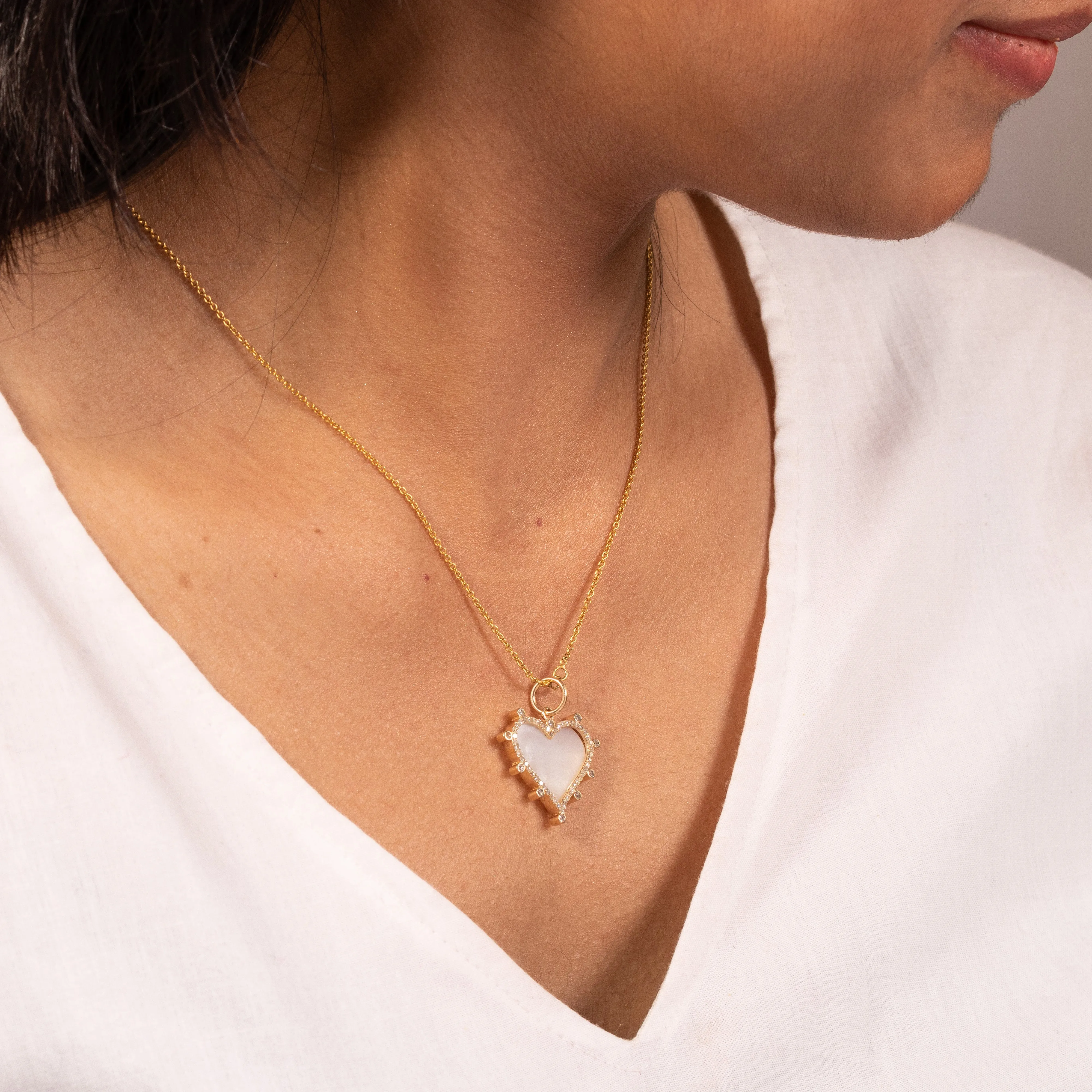 Dainty Heart Mother Of Pearl Pendant