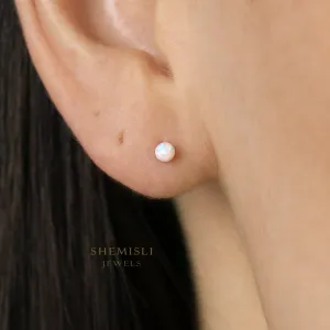 Dainty Opal Ball Stud, Unisex, Sterling Silver SHEMISLI - SS202