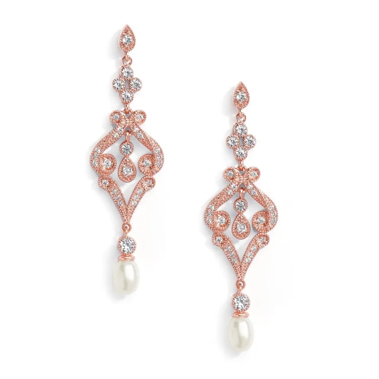 Dainty Rose Scroll Earrings