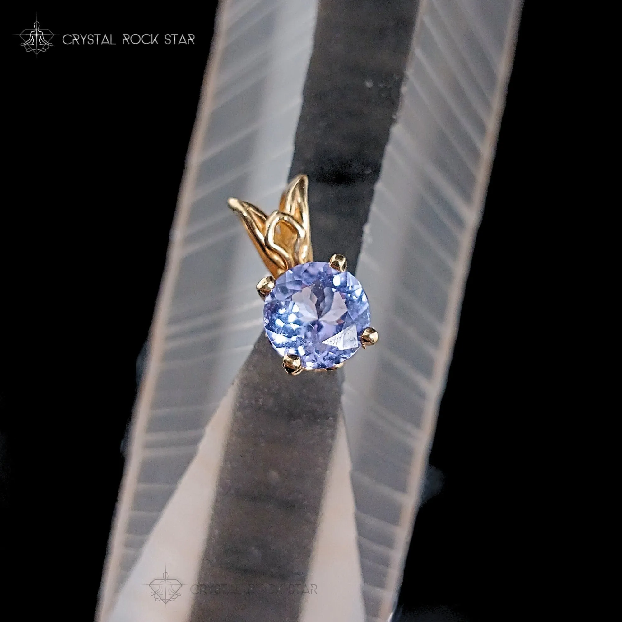 Dainty Tanzanite 14K Gold Pendant Tiny Charm