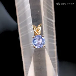Dainty Tanzanite 14K Gold Pendant Tiny Charm