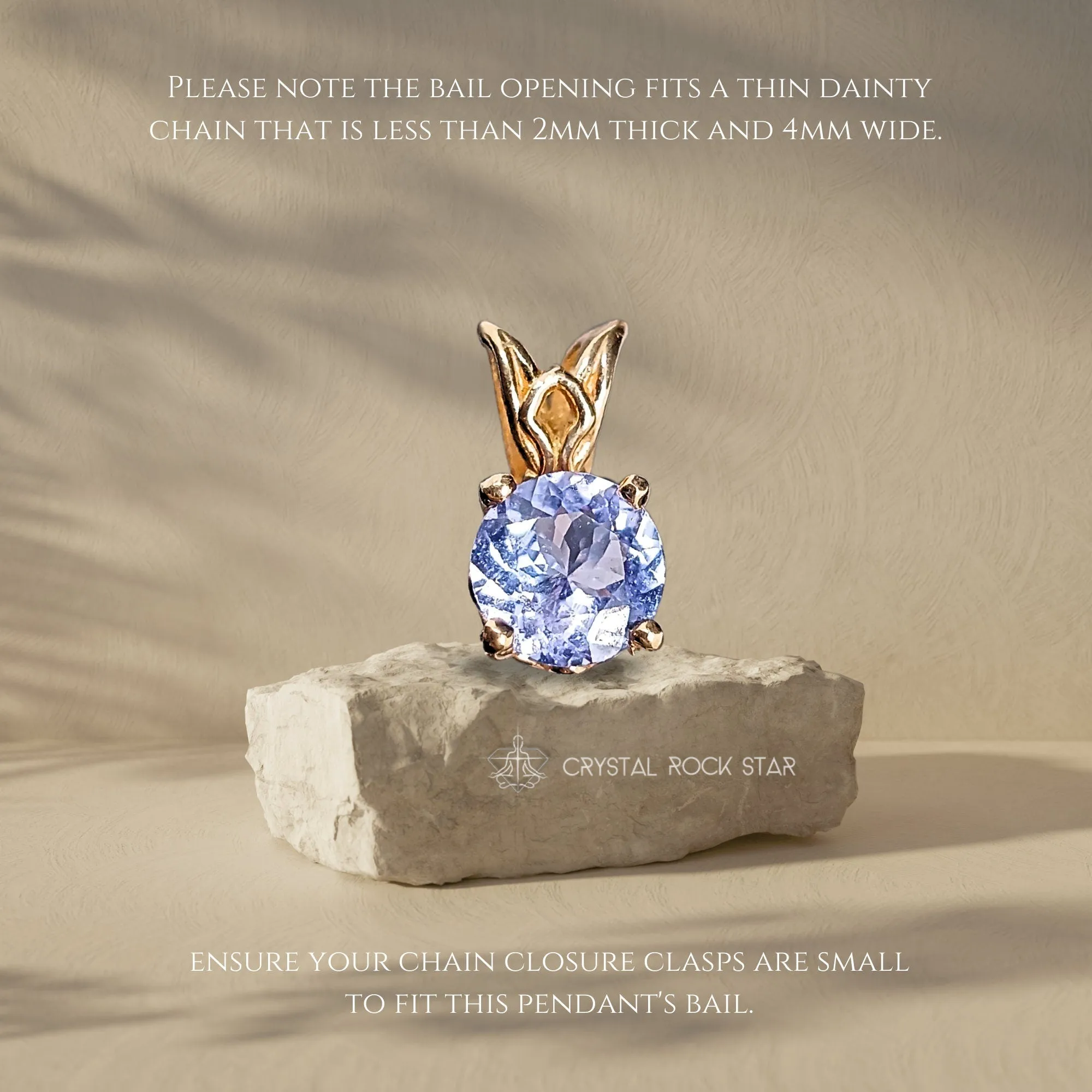 Dainty Tanzanite 14K Gold Pendant Tiny Charm