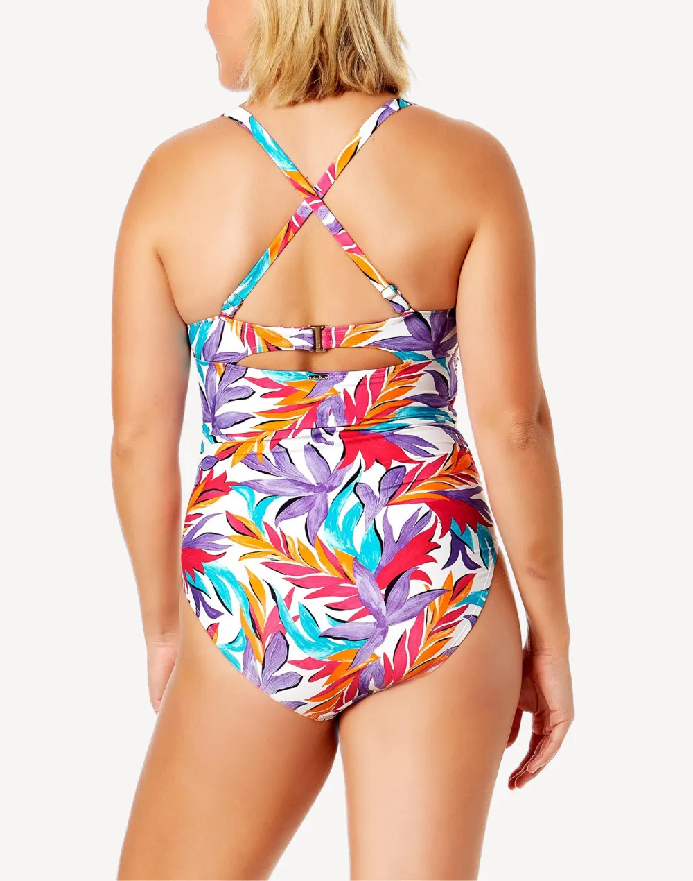 Dance Floor Palm Drape Front One Piece
