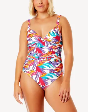 Dance Floor Palm Drape Front One Piece
