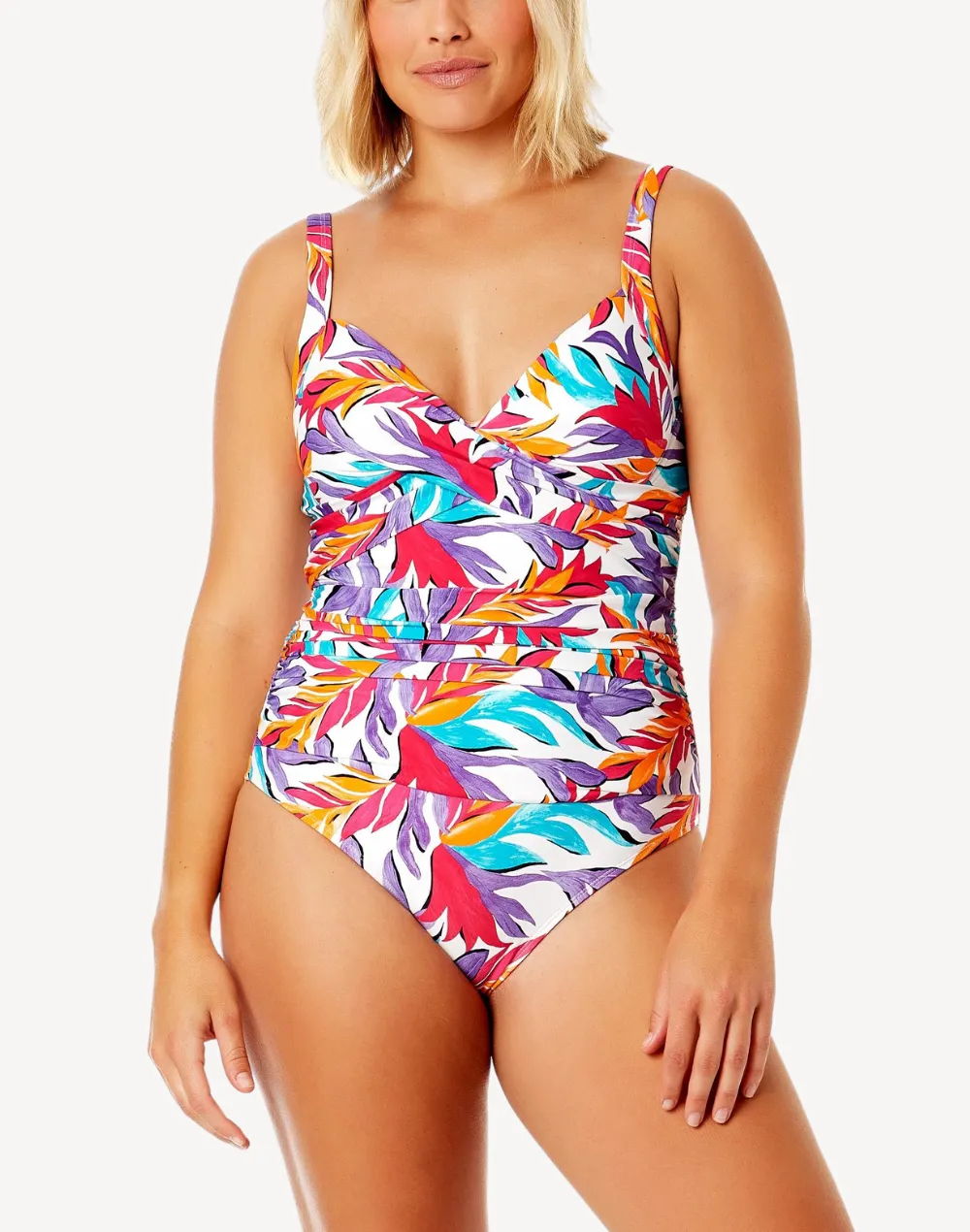 Dance Floor Palm Drape Front One Piece