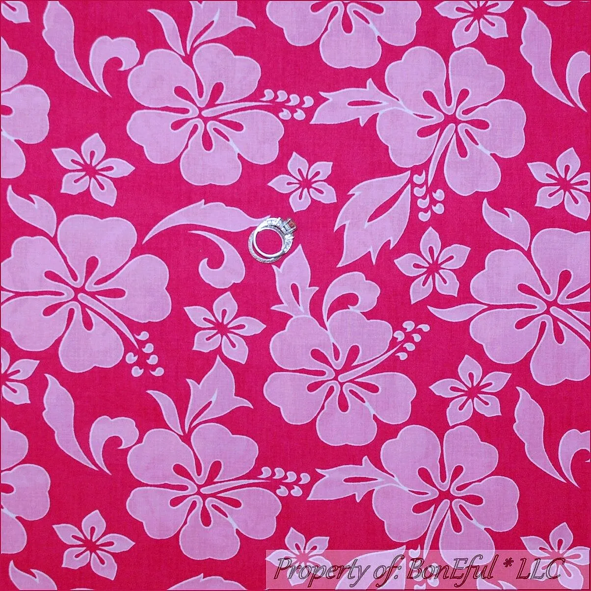 Decor Cotton Fabric BTY PINK Flower Tonal Tropical Island Hibiscus