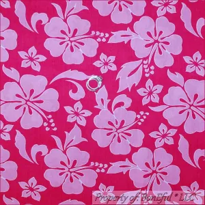 Decor Cotton Fabric BTY PINK Flower Tonal Tropical Island Hibiscus