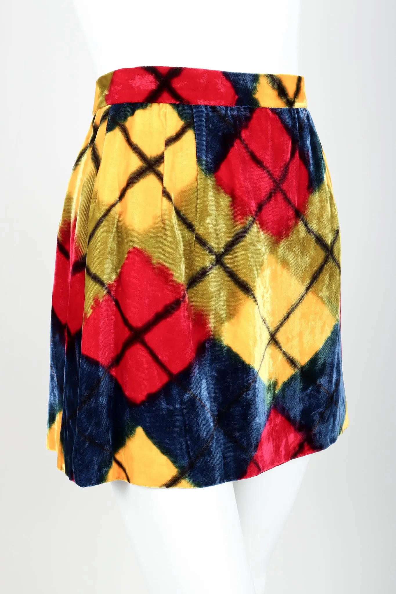 Diamond Argyle Velour Mini Skirt