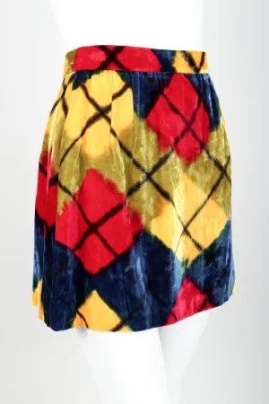 Diamond Argyle Velour Mini Skirt